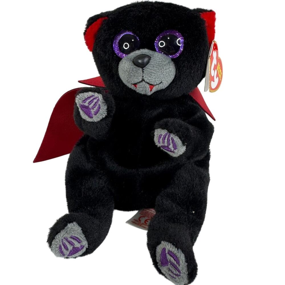 5 for‎ $25| Ty Beanie Bellies BEARLA Halloween Vampire Bear 6" plush
